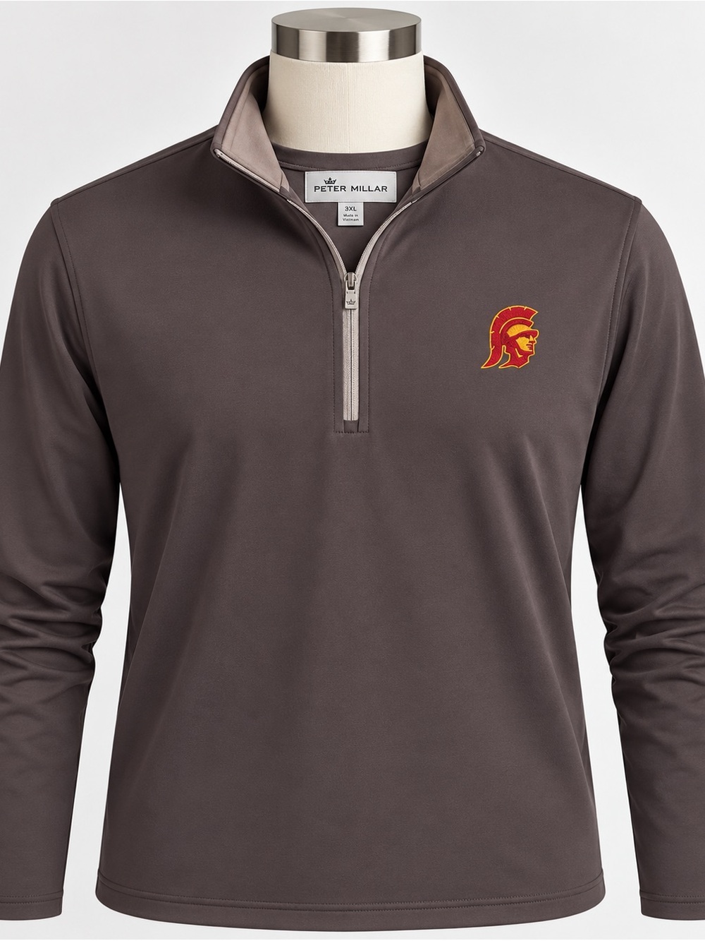 Peter Millar USC Trojans 1/4 Zip Pullover Men’s 3XL NWT Gray Golf Performance